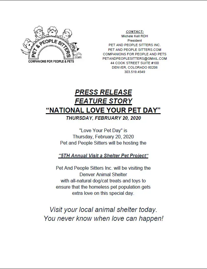 Love Your Pet Day – February 20th